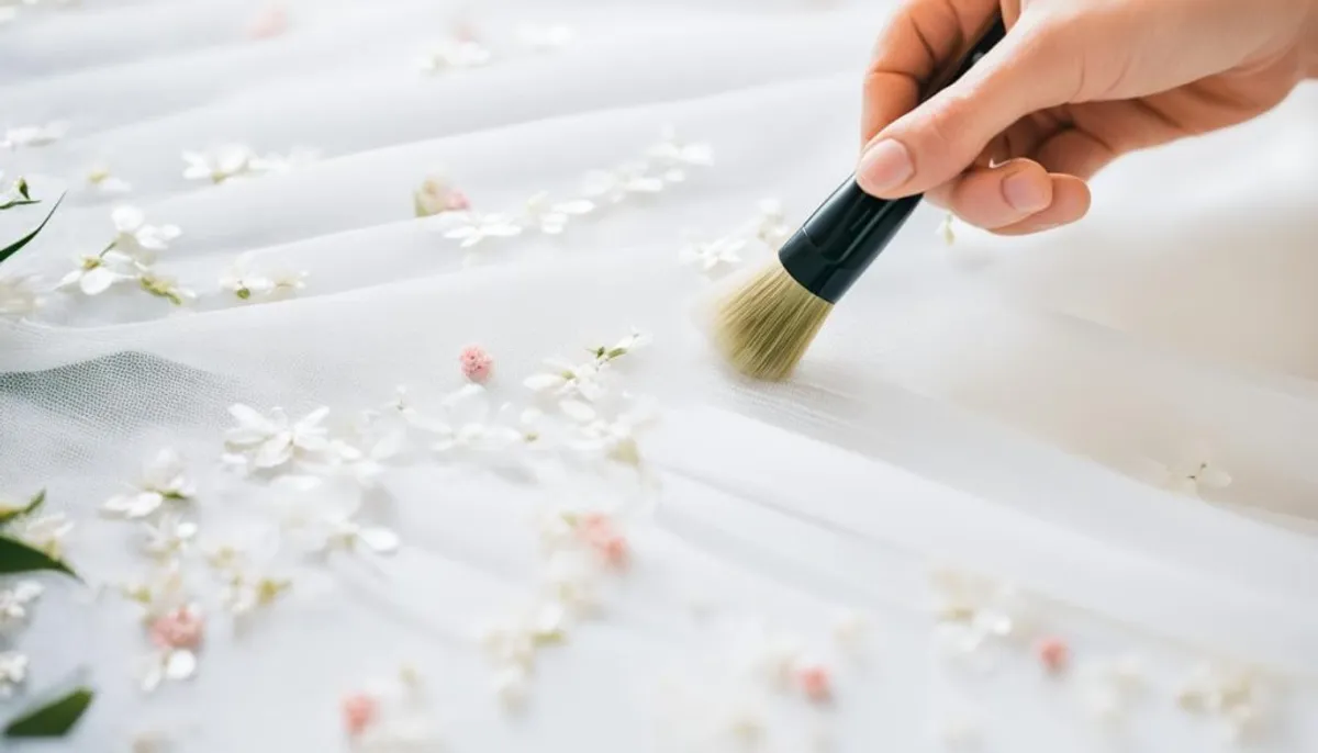 Spot cleaning wedding veil