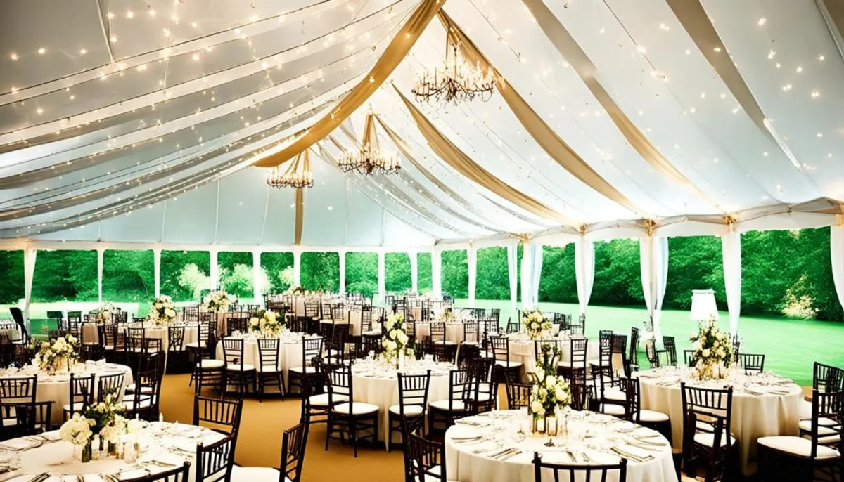 what size wedding tent for 150