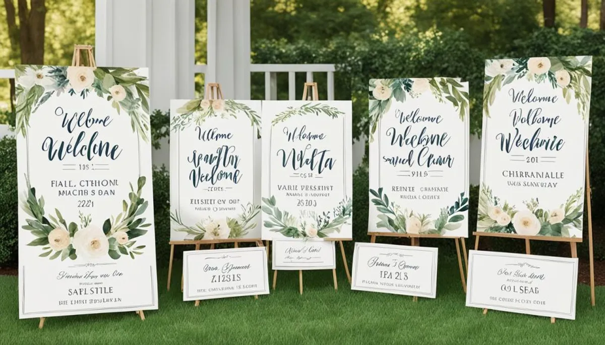 what size wedding welcome sign